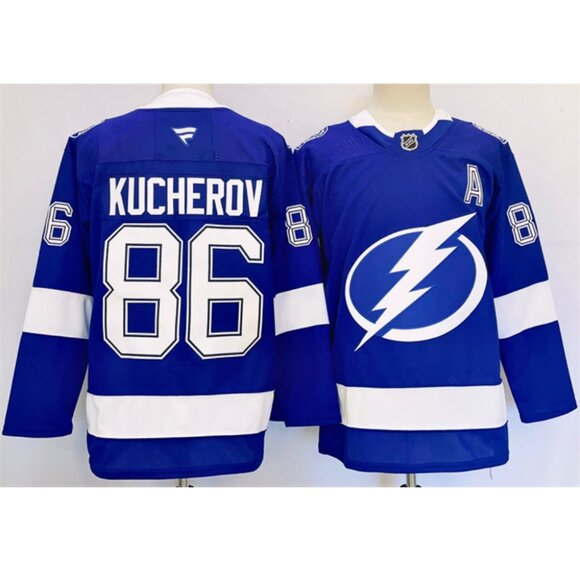 Mens Nikita Kucherov Blue Stitched Jersey